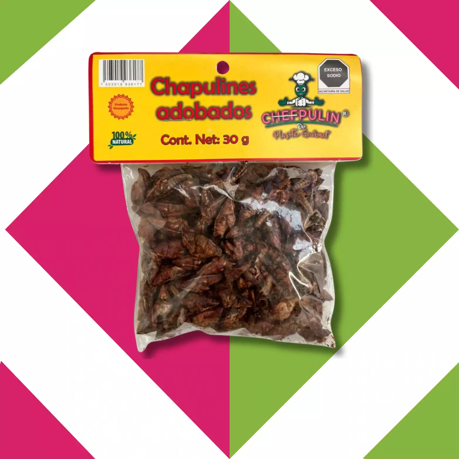 Chapulines Adobados bolsa de plastico 30g